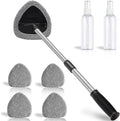 25.5” Windshield Cleaner Tool, Longer & Strong Absorbent Car Window Cleaner with 5 pcs Washable Pads and 2 pcs Spray Bottles for Car and Home Window, Gray