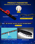 Car LED Strip Light,Motorcycle led Light Strip 30CM 15 SMD IP67 Waterproof Auto Interior Lights,for Home Decoration Car Motorcycles Boat Golf Cart Truck with 3M Tape(6PCS)