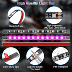 12PCS Motorcycle RGB LED Light Kit with Brake Turn Signal, Underglow Lights with APP/RF Remote,Neon Accent Light MultiColor Dual Zone Waterproof 12V for Sport Bike, Cruiser, Street&Off-Road Motorcycle