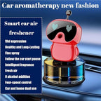Robot Intelligent Aromatherapy Machine, Smart Cute Robot Car Air Freshener, Fine Spray/Fillable/Four-Gear Adjustment/Vibration Sensing/On-Off/Large Capacity Long-Lasting Fragrance/V1 (Red, Hilton)