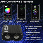 AZIMOM Dual Color 32W 1100pcs Sound-Activated Fiber Optic Starlight Headliner Kits 0.03in 13.1ft Fiber Strands APP/Bluetooth Remote Control Music Sensory Star Ceiling Home Car Roof Decor