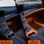 DIBMS Acrylic Car Interior LED Neon Strip Lights, USB Powered with APP Remote Control RGB Music Sync DIY Mode Ambient Lighting Kit for Vehicle Center Console Dashboard Decor