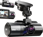 VANTRUE N4 3 Channel Dash Cam, 4K+1080P Dual Channel, 1440P+1440P+1080P Front Inside Rear Three Way Triple Car Dash Camera, IR Night Vision, Capacitor, 24 Hours Parking Mode (Renewed)