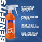 GYEON Wet Coat 500ml - Hydrophobic Ceramic Spray Coating for Cars - High Gloss Solutions for Your Car Paint Wheels and Glass - Spray On Rinse Off Easy DIY Use Formula (Pack of 2)