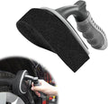 Car Tire Shine Applicator, High-Density Sponge Tyre Dressing Applicator Pad with Curved Handle, Reusable Wheel Polishing Brush Auto Detailing Foam for Applying Tire Shine
