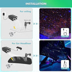 Dual Color Twinkle Starlight Headliner Kit, Music Sync 1200pcs 0.03in 9.8ft Fiber Optic Light with Meteor Shooting Star Remote Control for Car Home Ceiling Star Light