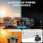 Magnetic Solar Wireless Backup Camera with 5" HD Monitor, 1-Min Zero-Install for RV Truck Trailer, 320ft Signal Range, 15000mAh Battery & 5W Solar Panel Back Up Camera X5