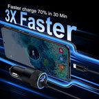 Type C Fast Car Charger for Samsung Galaxy A17/A16/A15/A14/5G/S26/S25/A56/A35/A55/A54/A13/S24 FE/S24/S23 Ultra/A53, iPhone 17e 16e, 3.4A Fast Charging Android Phone Car Charger Adapter 3FT USB C Cable