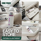SonicPower Portable Cordless Car Vacuum, 15000Pa High Suction Handheld Vacuum Cleaner, 2-in-1 Vacuum & Blower, with 4 Attachments & Portable Storage Bag for Car, Home, Pet & Office (White & Pink)