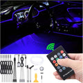 Car Ambient Lighting 64 Colors Multicoloured Music Optic Fiber RF Remote Controller Control Car DIY Decorative Atmosphere Lighting Kit DC 12V 1W 8m