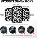Cow Print Armrest Cover with 2 Side Pockets & Storage Bags, Cute Cow Car Decor,Center Console Cover Pad Organizer, Cow Pattern Cushion Mat,Interior Accessories for Most Vehicles (Black)