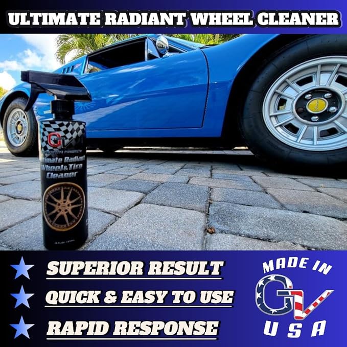 Ultimate Radiant Wheel Cleaner, Professional Grade Non-Acid Car Rim and Brake Dust Cleaner, Safe for Chrome, 3-Piece Wheels, High Shine Wheel & Rim Detail Spray, Made in USA, 1 Gallon
