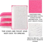 Mudder 8 Pcs Car Interior Scrubbing Sponge 5'' x 3'' Fiber Car Wax Applicator pad Household Cleaning Sponges for Leather Seat Couch Cleaning (Pink White)
