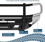 Hooke Road Tacoma Front Bumper Grille Brush Guard for 2005-2011 Toyota Tacoma 2nd Gen Pickup, Steel Push Bull Bar with Winch Plate & LED Lights, Full-Width Off Road Protection