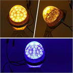 2PCS Turn Signals Bracket Watermelon Light, 17 LED Dual Revolution Amber Turn Signal and Marker to Blue Auxiliary Marker Lights with Watermelon Light Mounting Plate for Trailer Heavy Trucks