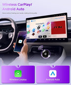 2 in 1 Mini Wireless CarPlay Adapter for iPhone, Apple Carplay Android Auto Adapter, Bluetooth 5.0 Carplay Dongle, Plug & Play, 5G-WiFi (Black)