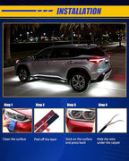 Car LED Strip Light,Motorcycle led Light Strip 30CM 15 SMD IP67 Waterproof Auto Interior Lights,for Home Decoration Car Motorcycles Boat Golf Cart Truck with 3M Tape(6PCS)