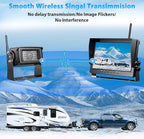 eRapta Wireless Backup Camera System AWX101, Stable Signal 10'' HD with Quad Split Monitor Recording, IP69K Rear View Camera for Truck Trailer Van etc