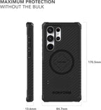 Rokform - Galaxy S23 Ultra Case, Rugged Series, Samsung Protective Cover with RokLock Twist Lock, Drop Tested Military Grade Armor (Black)