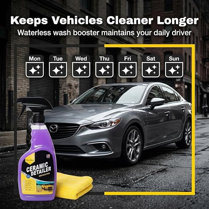 Magic Finish Ceramic Detailer (1 Gallon) – High-Gloss Ceramic Spray Coating for Sleek Glossy Finish and Paint Protection – Car Detailing Supplies for Waxed Painted and Coated Surfaces