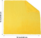 Shimeyao 30 Pcs Edgeless Microfiber Plush Towels for Cars Detailing Drying Wash Polishing Absorbent Cleaning Cloths, 500 GSM (16 x 16 Inch,Black,Yellow)