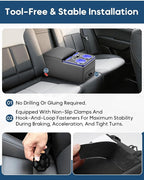 Center Console Organizer, Rear Bench Seat Armrest Organizer with Fast Phone Charging & Cup Holders