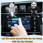 Tallew 2 Pack Car Air Freshener Cute Dog & Panda Car Vent Clip Diffuser with Rotating Propeller Outlet Vent Easy to Install Included 4 Scents Aroma Tablets Aromatherapy Ornament Auto Accessories