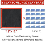 2 Pack Clay Bar Towels Auto Detailing, Fine Grade Microfiber Chamois Towel for Car DIY Detail (Red)