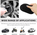Car Tire Shine Applicator, High-Density Sponge Tyre Dressing Applicator Pad with Curved Handle, Reusable Wheel Polishing Brush Auto Detailing Foam for Applying Tire Shine