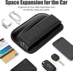 Car Seat Gap Filler Organizer, Universal Premium Leather Car Gap Filler with Card Slots for Front Seat Between Car Seat and Console Hold Phone, Sunglasses, Keys, fit for Car Suv Truck - 1 Pack, Black