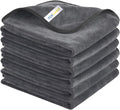 SINLAND Microfiber Car Drying Towels Ultra Absorbent,No Streaks,Scratches, or Water Spots,Wash Cleaning Auto Detailing Towels 400gsm 16inch x 24inch 6Pack Grey