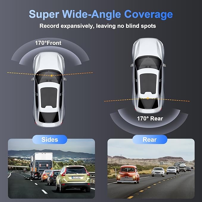 Dash Cam Front Rear,4K HD Dual Dash Camera for Cars,Included 64GB Card,Built-in Wi-Fi GPS 5G,170°Wide Angle,3.2" IPS Screen,Night Vision,Loop Recording,HDR,App Control,24H Parking Mode