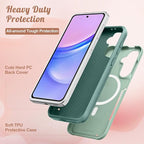 for Samsung Galaxy A36 5G Phone Case - Compatible with MagSafe Women Girls Cute Magnetic Protective Cover Unique Girly Blue Flower Heavy Duty Shockproof Design for Samsung A36 5G Cases 6.7"