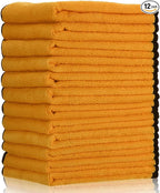 Tallew 12 Pcs Microfiber Towels:16"x16" Microfiber Drying Towels Bulk Micro Fiber Car Cleaning Cloth for Cars Drying Washing Polishing Office Windows Cleaning Household Supplies (Yellow)