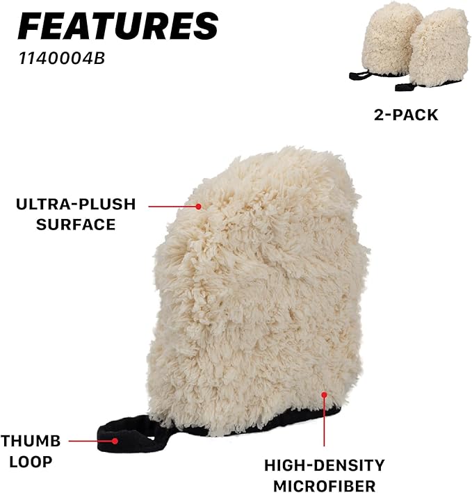 Maxshine Universal 2-Pack Professional Microfiber Wash Mitts – Finger Wheel Mitt & Dusting Mitt Set – Ideal for Small Area Cleaning, Car Washing & Detailing – Premium Auto Detailing Accessories