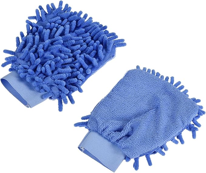 M METERXITY Microfiber Wash Mitt - Chenille Reusable Gloves for Cleaning, Scratch-Free, Apply to Kitchen House Cleaning