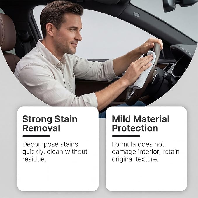 Car Interior Cleaner, Easy to Use, Gentle On Interior, Preserves Original Texture(2pcs)