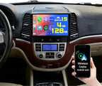 [4+128G] Android 15 Car Stereo for Hyundai Santafe 2006-2012, Hikity 9'' in-Cell Touchscreen Santafe Radio Wireless Carplay Android Auto 5G WiFi Bluetooth 5.0 Mirror Link GPS SWC FM/RDS/EQ Backup Cam