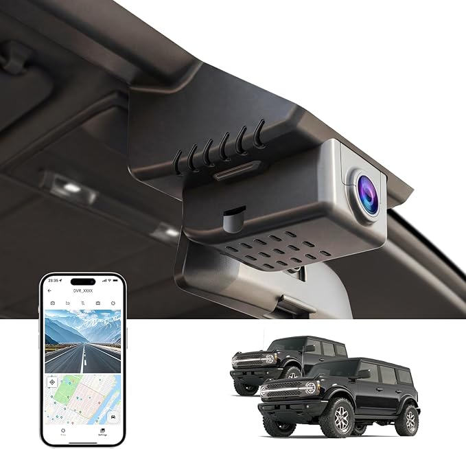 4K Dash Cam for Ford Bronco 2025,2026(Not Fit Ford Bronco Sport), Easy Install,WiFi & App,Loop Recording,G-Sensor,Plug & Play,64GB Card