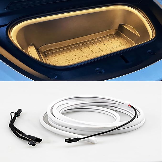 for Tesla Model S/for Tesla Model X Front Trunk LED Light Strip Kit, Ambient Lighting for Tesla Model S Model X(21-23),for Tesla Model X/S Front Trunk Accessories Ambient Lights (Warm Light, Model S)
