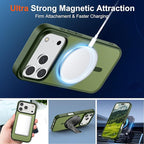 SUPFINE Magnetic for iPhone 17 Pro Case (Compatible with MagSafe)(Military Grade Drop Protection) Translucent Matte Shockproof with Anti-Fingerprint Phone Cover,Cangling Green