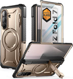 SUPCASE for Samsung Galaxy Z Fold 7 Case with Kickstand (UB Grip), [Compatible with MagSafe] [Built-in Tempered Glass Screen Protector] [Hinge Coverage] Military-Grade Protection Phone Case, Desert