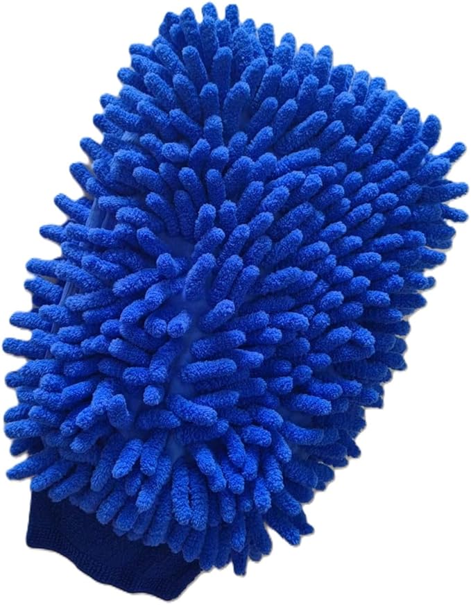 House Cleaning and Car Washing Gloves, Home Dusting Microfiber Mitts, Wash Clean Polish Faster (2-Pack, Pink/Blue)
