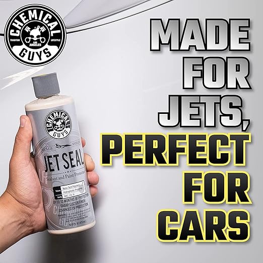 Chemical Guys JetSeal Sealant and Paint Protectant Kit with 2 Applicator Pads: Durable Synthetic Protection for Cars, Trucks, Motorcycles, RVs, and More, Creates High Gloss Mirror Shine Finish