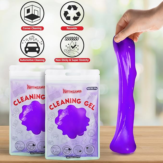 YOPINSAND Car Cleaning Gel, 2 Pack Car Cleaning Putty, Universal Auto Deatiling Tools, Reusable Interior Cleaner for Car Keyboard Air Vent, Car Slime Cleaner Dust Cleaning Gel