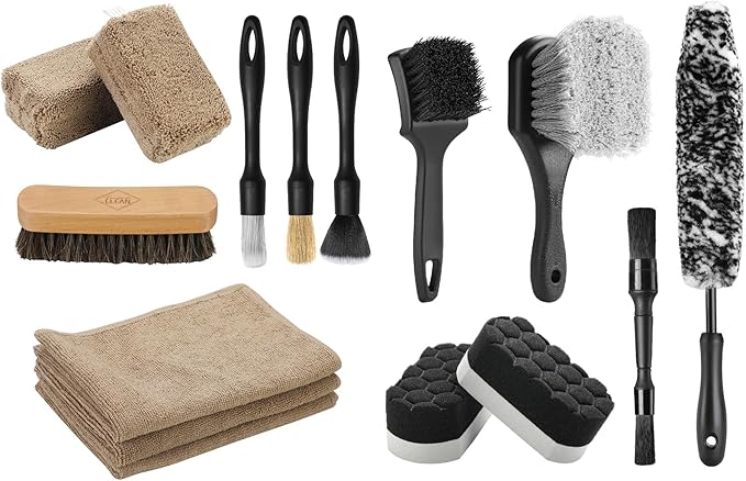 Fantasticlean Car Interior and Wheel Detailing Pro Set, Scratch-Free, Ultra-Soft Brushes and Microfiber Applicators