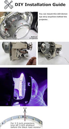 iJDMTOY Ultra Blue 15-SMD LED Accent Ambient Lighting Kit Compatible with Car Motorcycle Projector Lens Demon Eye Retrofit