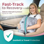 Zomaple Recovery Hysterectomy Pillow with Strap, Gel Pack & Lumbar Support – Post Abdominal Surgery Must Haves – Ideal for C-Section, Laparoscopic & Hernia Healing Comfort