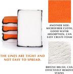 Mudder 8 Pcs Car Interior Scrubbing Sponge 5'' x 3'' Fiber Car Wax Applicator pad Household Cleaning Sponges for Leather Car Seat Couch Cleaning (Orange White)