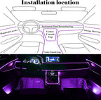 DEHERANE Interior Car LED Strip Lights, RGB 6 in 1 Ambient Lighting Kit with 315 inches Integrated Fiber Optic, 16 Million Colors Car Interior Lights with Wireless APP& Remote Control, Sync to Music